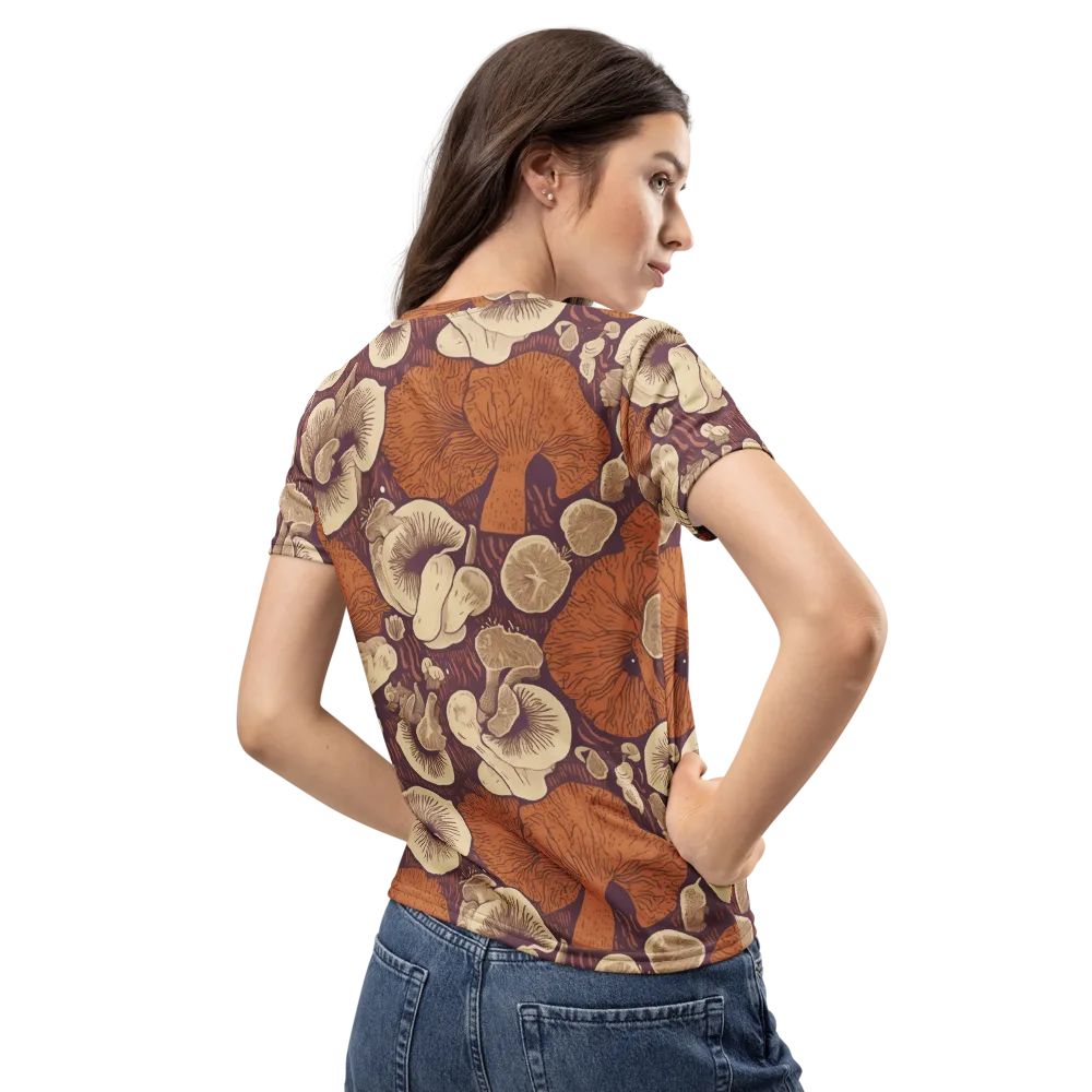 Mushroom Nocturne on Women's Crew Neck T-Shirt — Back