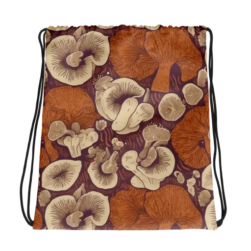 Mushroom Nocturne on a Drawstring Bag