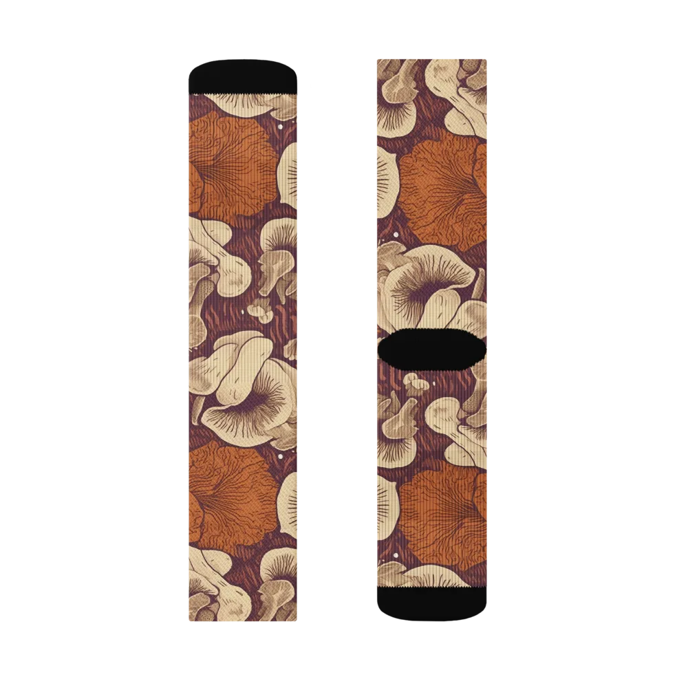 Mushroom Nocturne on Socks — Right Sock