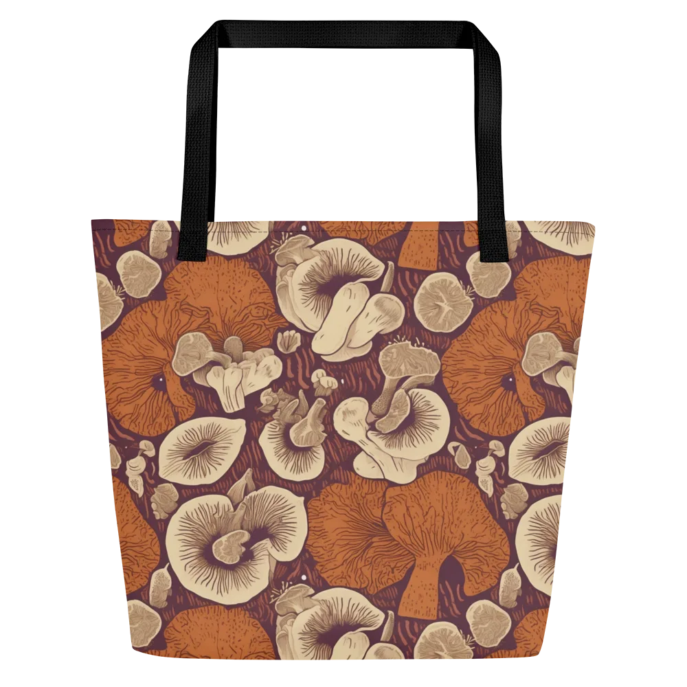 Mushroom Nocturne on Large Tote Bag W/ Pocket — Front