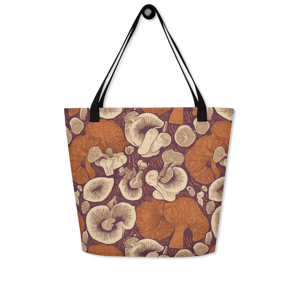 Mushroom Nocturne on Large Tote Bag W/ Pocket — Front