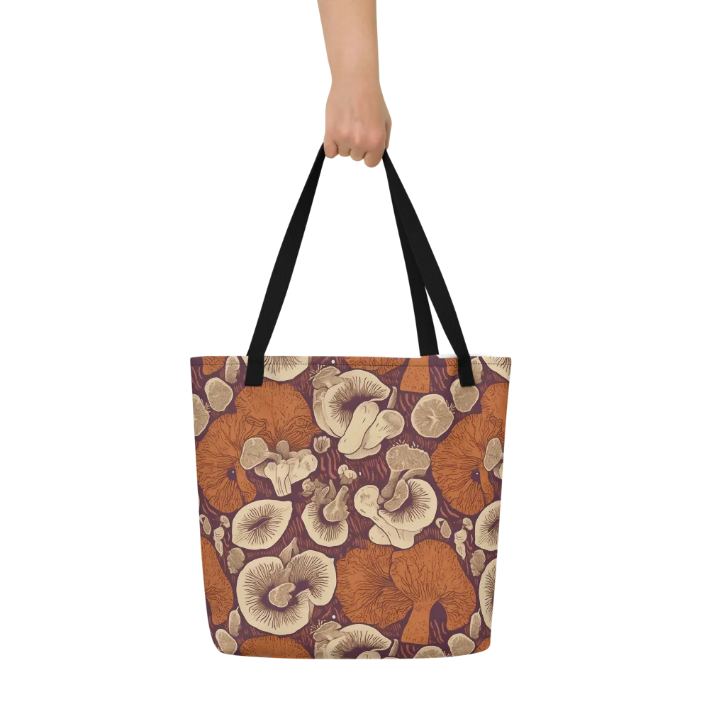 Mushroom Nocturne on Large Tote Bag W/ Pocket — Front