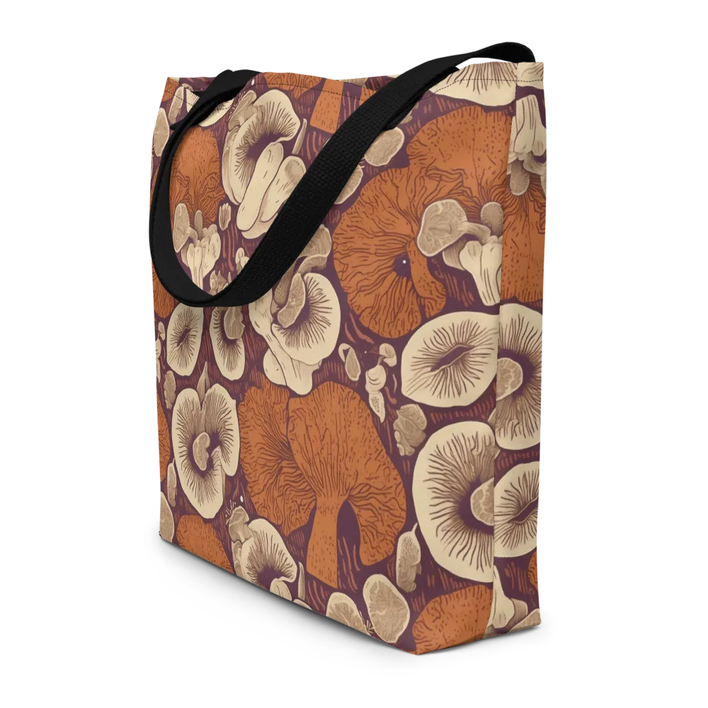 Mushroom Nocturne on Large Tote Bag W/ Pocket — Front