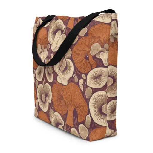 Mushroom Nocturne on a Large Tote Bag W/ Pocket