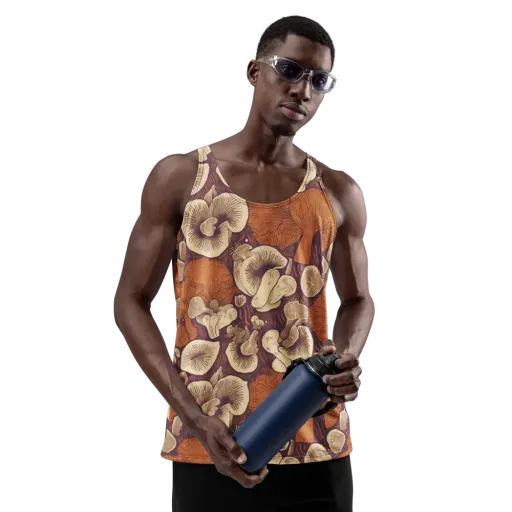 Mushroom Nocturne on a Men's Tank Top