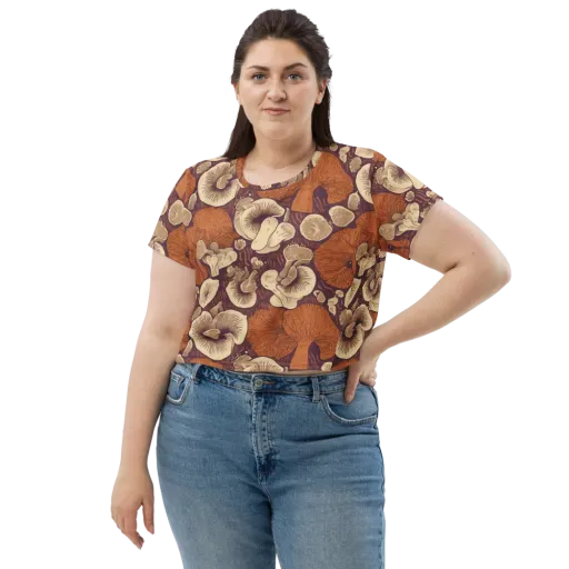 Mushroom Nocturne on a Crop Tee