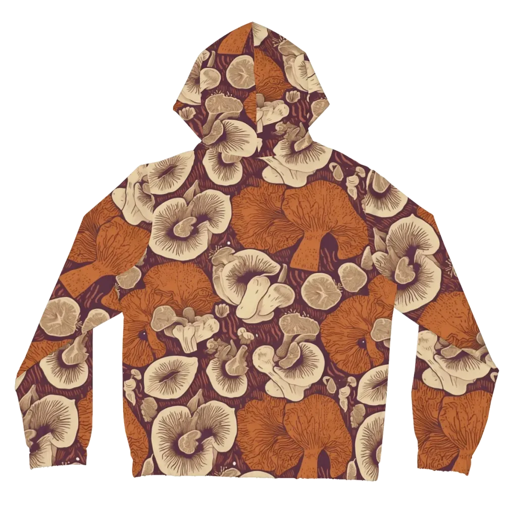 Mushroom Nocturne on Women's Full-Zip Hoodie — Back
