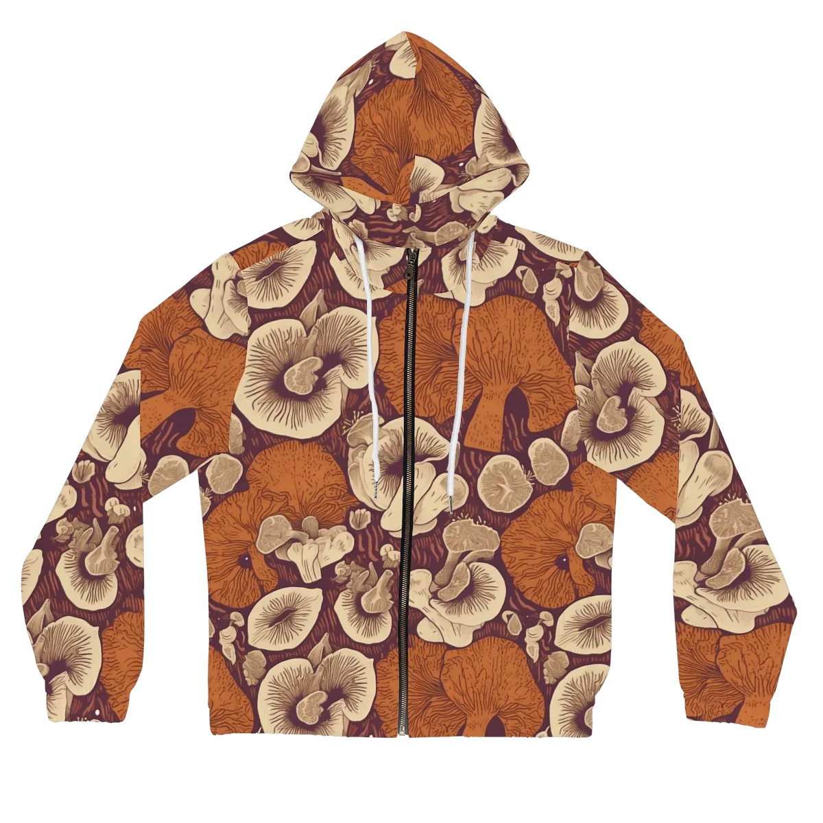 Mushroom Nocturne on Women's Full-Zip Hoodie — Front
