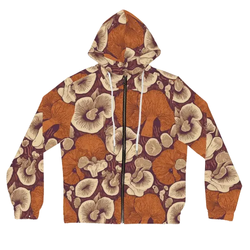 Mushroom Nocturne on a Women's Full-Zip Hoodie