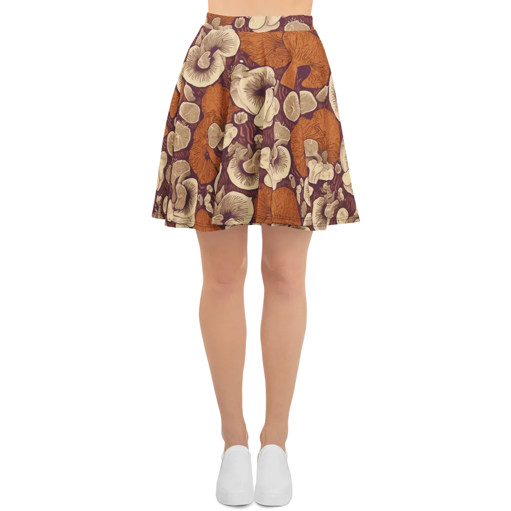Mushroom Nocturne on Skater Skirt — Front