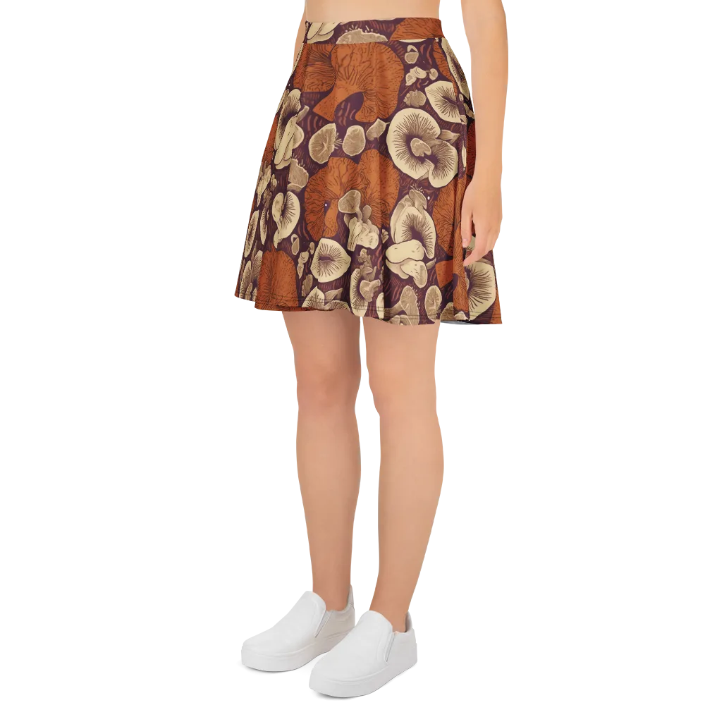 Mushroom Nocturne on Skater Skirt — Left