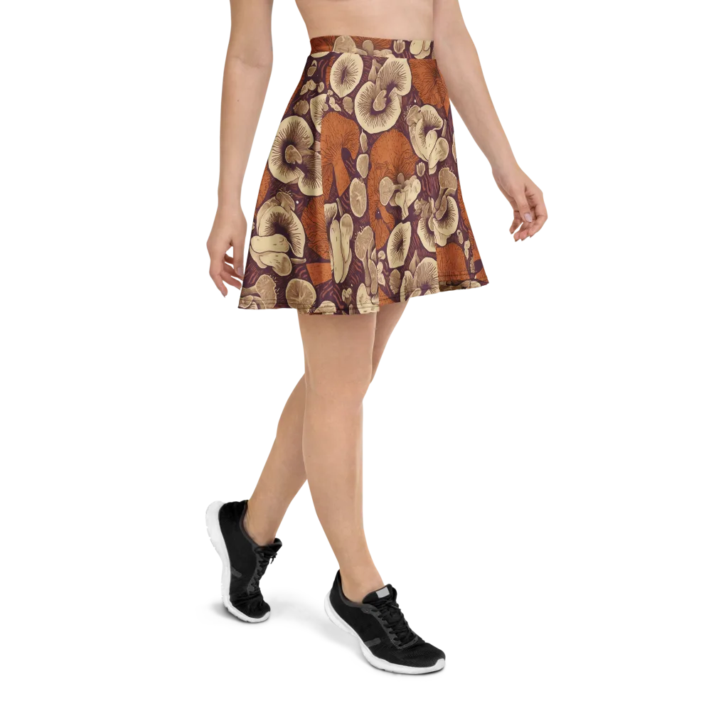 Mushroom Nocturne on Skater Skirt — Right
