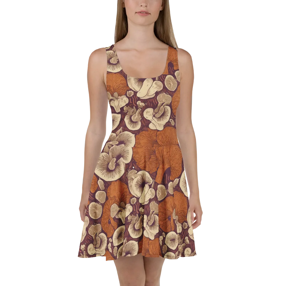 Mushroom Nocturne on Skater Dress — Front