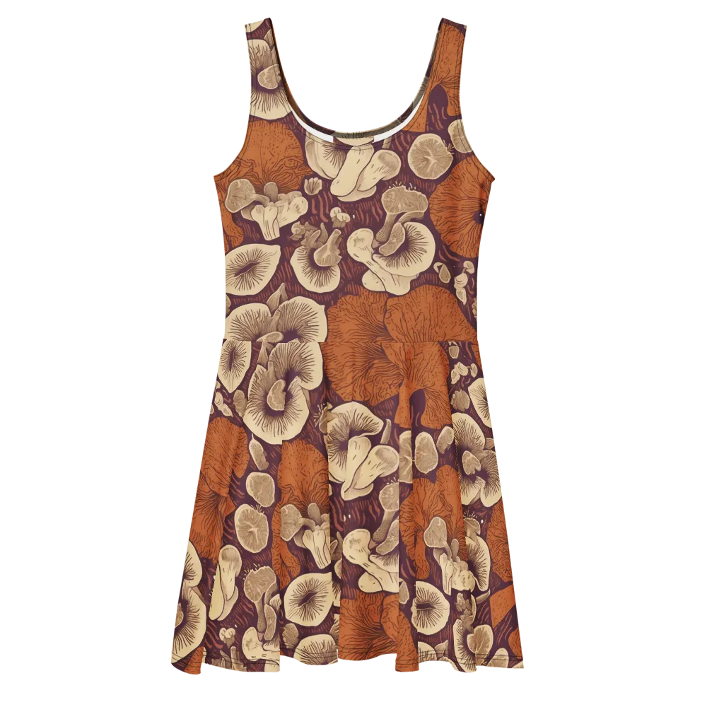 Mushroom Nocturne on Skater Dress — Front