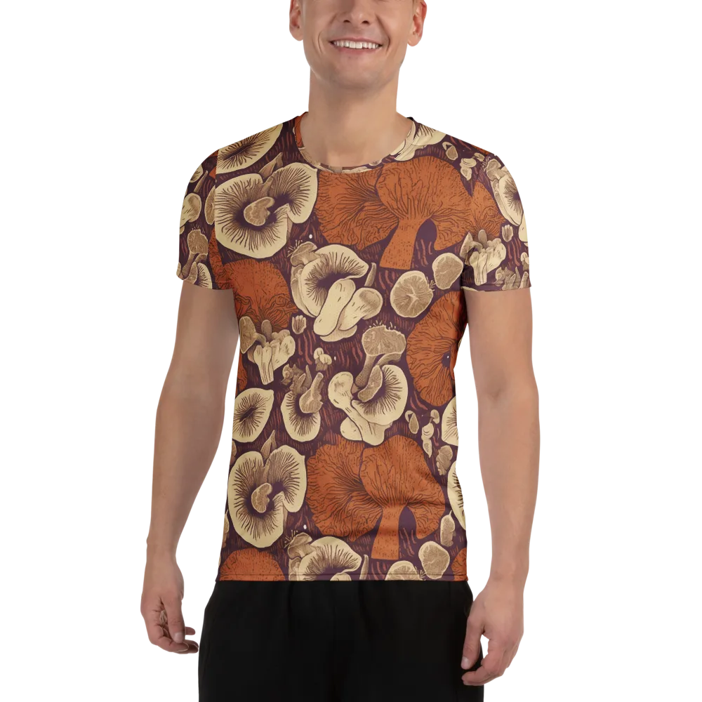 Mushroom Nocturne on Men's Athletic T-Shirt — Front