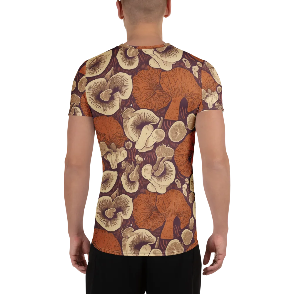 Mushroom Nocturne on Men's Athletic T-Shirt — Back