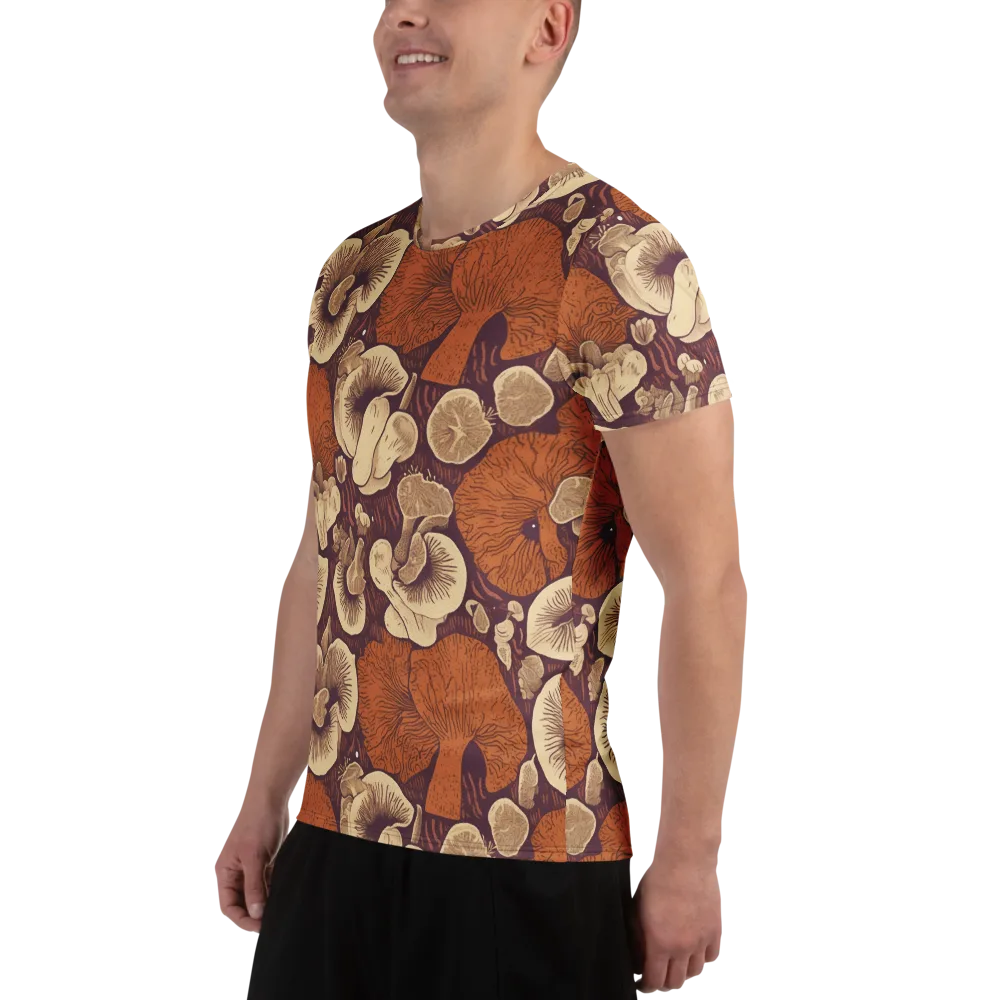 Mushroom Nocturne on Men's Athletic T-Shirt — Left