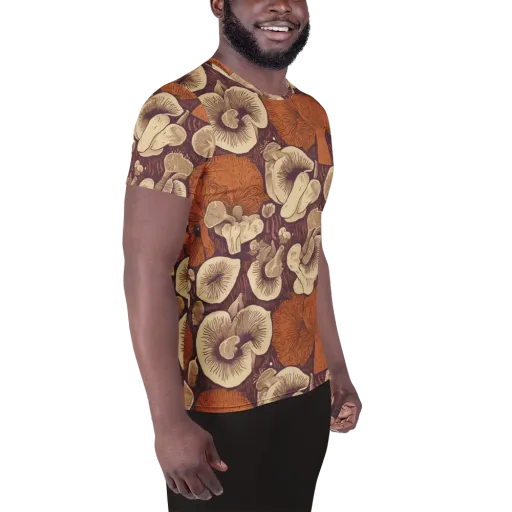 Mushroom Nocturne on a Men's Athletic T-Shirt