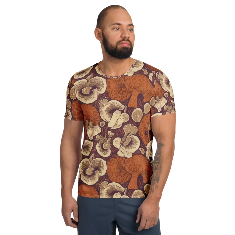 Mushroom Nocturne on Men's Athletic T-Shirt — Front