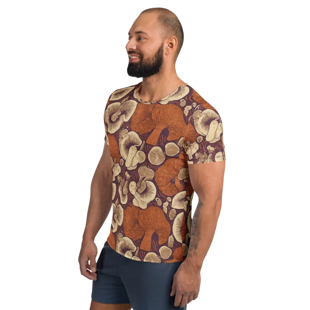 Mushroom Nocturne on Men's Athletic T-Shirt — Left