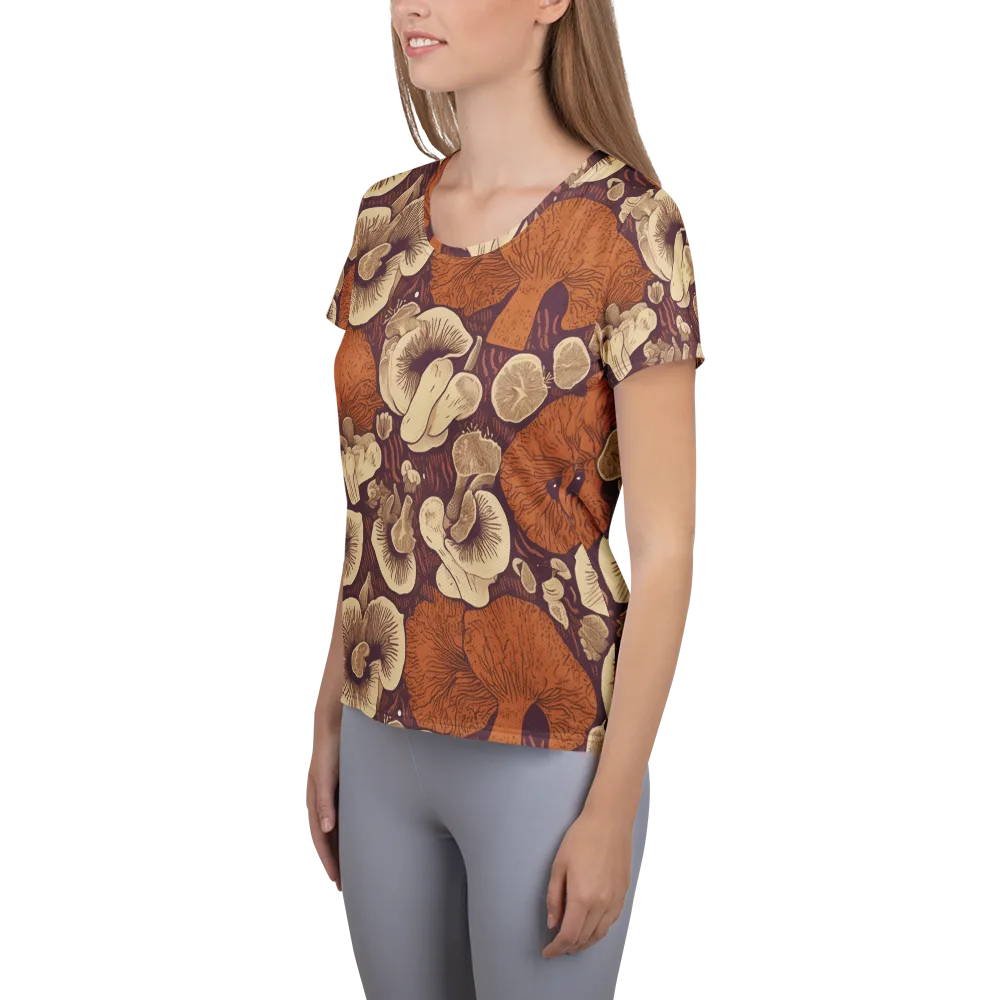 Mushroom Nocturne on Women's Athletic T-Shirt — Left