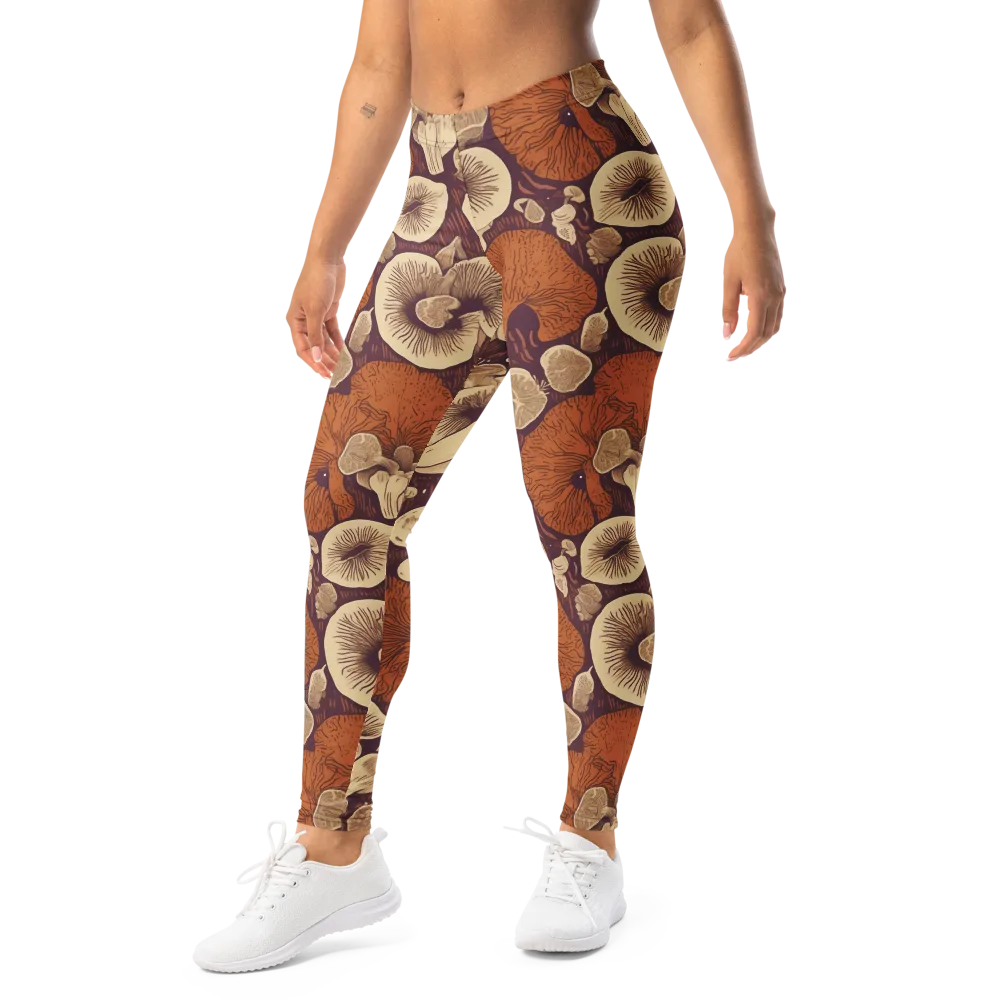 Mushroom Nocturne on Leggings — Left Front