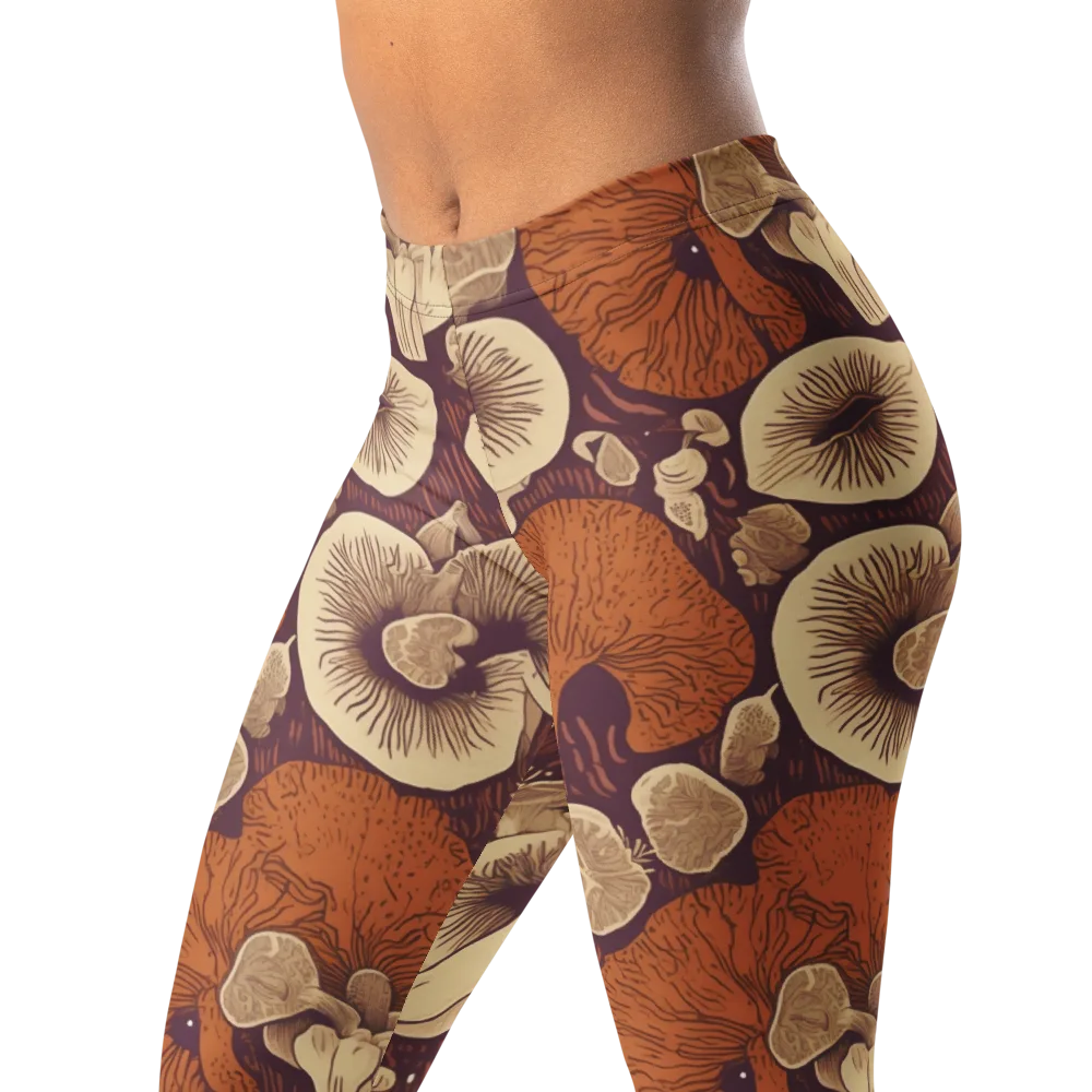 Mushroom Nocturne on Leggings — Left Front