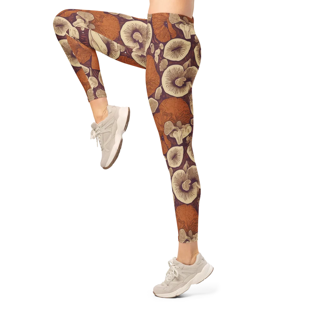 Mushroom Nocturne on Leggings — Left