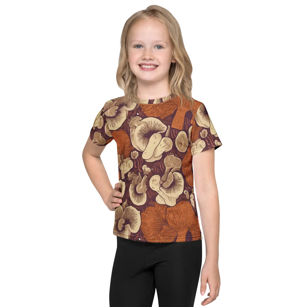 Mushroom Nocturne on Kids Crew Neck T-Shirt — Front