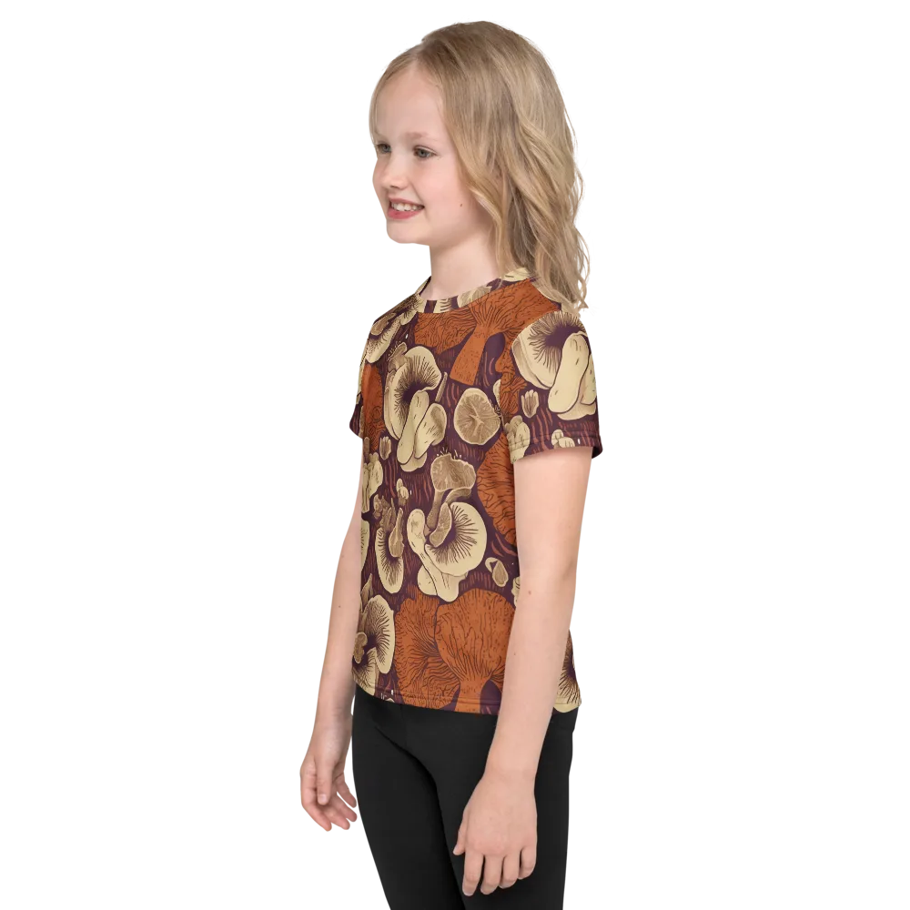 Mushroom Nocturne on Kids Crew Neck T-Shirt — Left