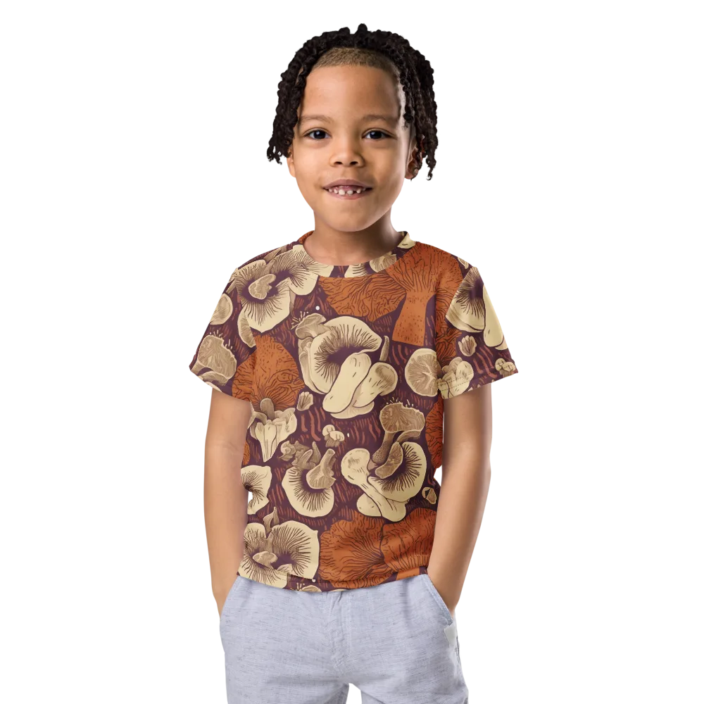 Mushroom Nocturne on Kids Crew Neck T-Shirt — Front