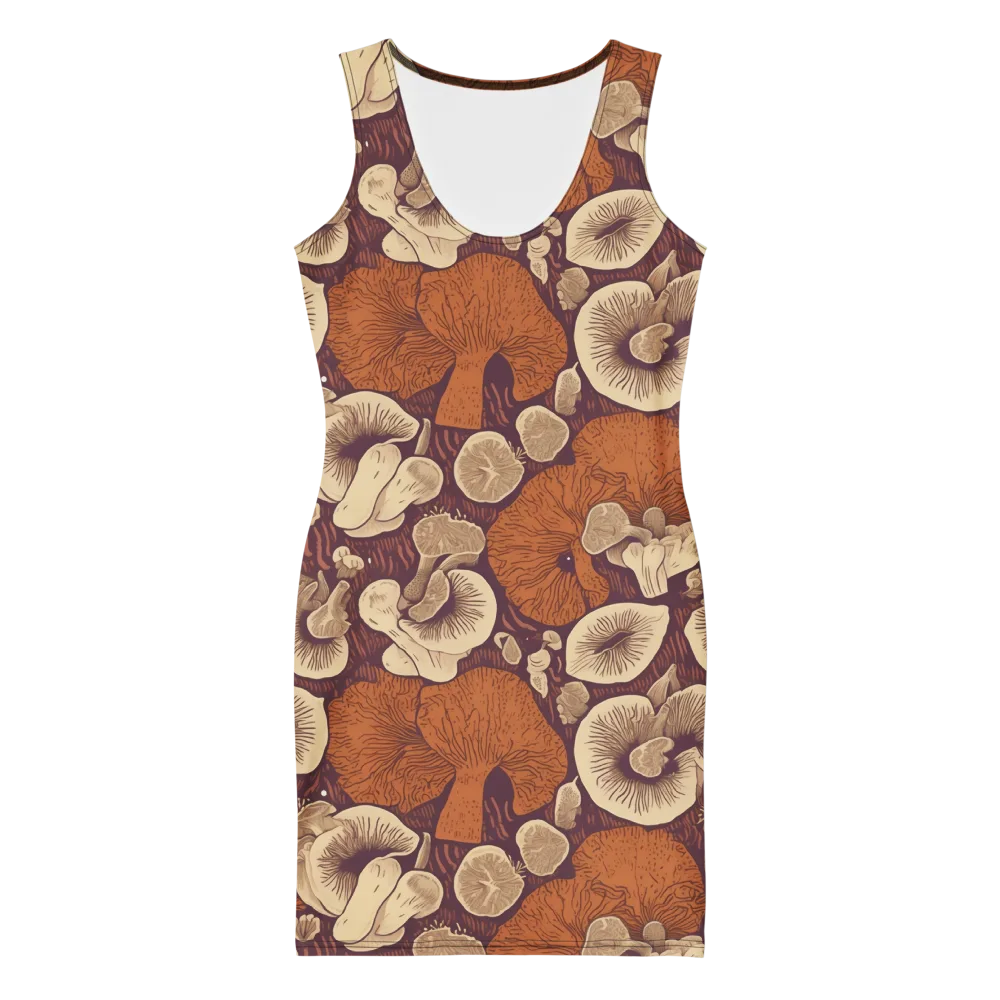 Mushroom Nocturne on Bodycon Dress — Front