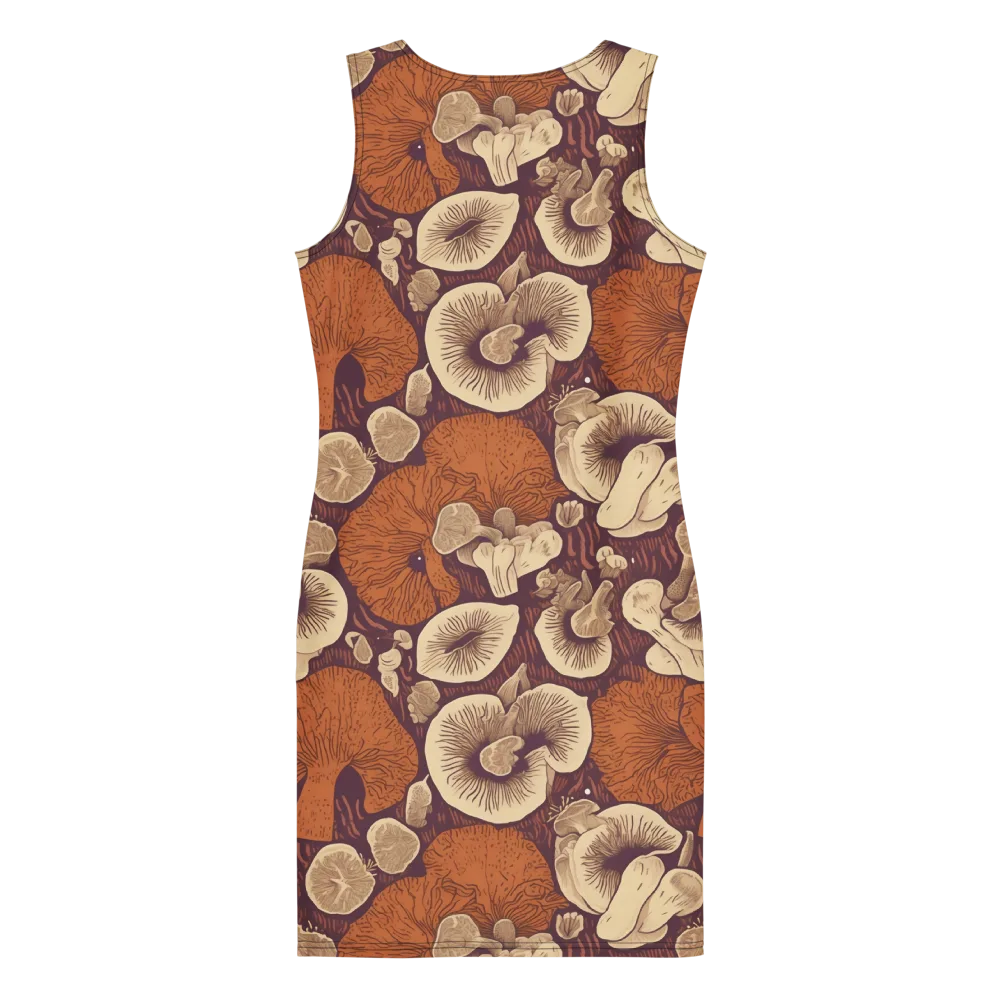 Mushroom Nocturne on Bodycon Dress — Back