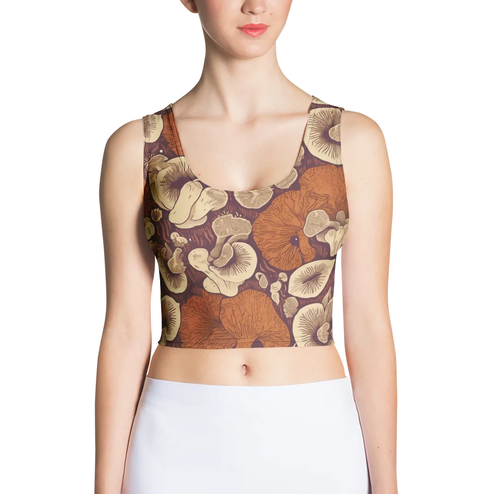 Mushroom Nocturne on Crop Top — Front