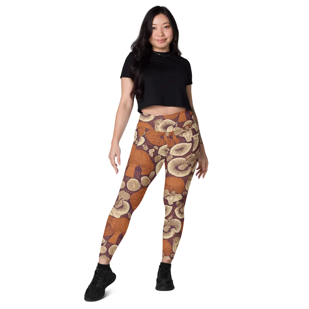 Mushroom Nocturne on Leggings with Pockets — Front