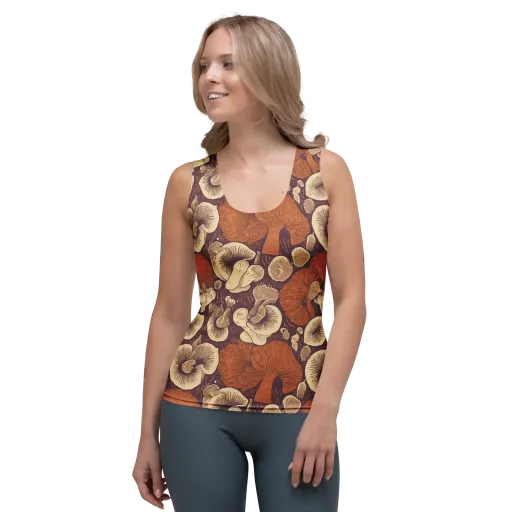 Mushroom Nocturne on a Women's Tank Top