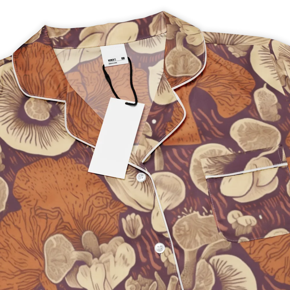 Mushroom Nocturne on Women's Short Sleeve Pajama Top — Product details