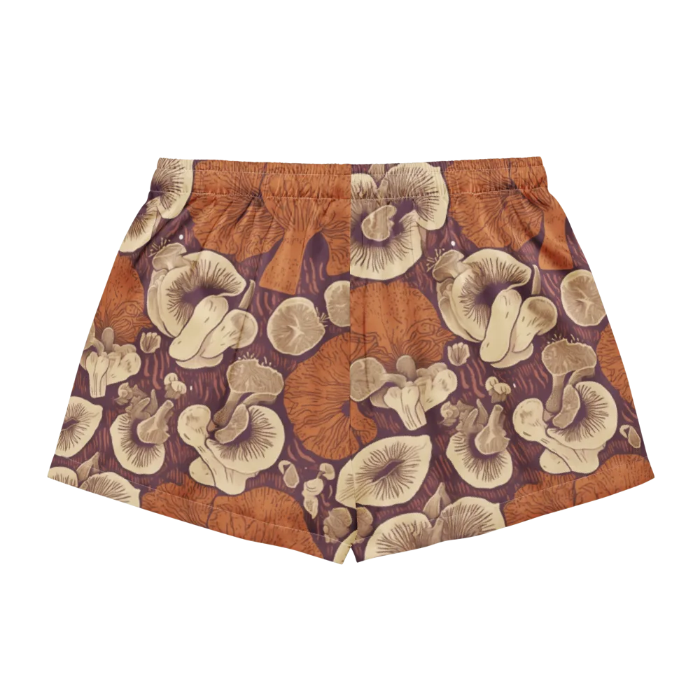 Mushroom Nocturne on Women's Pajama Shorts — Back