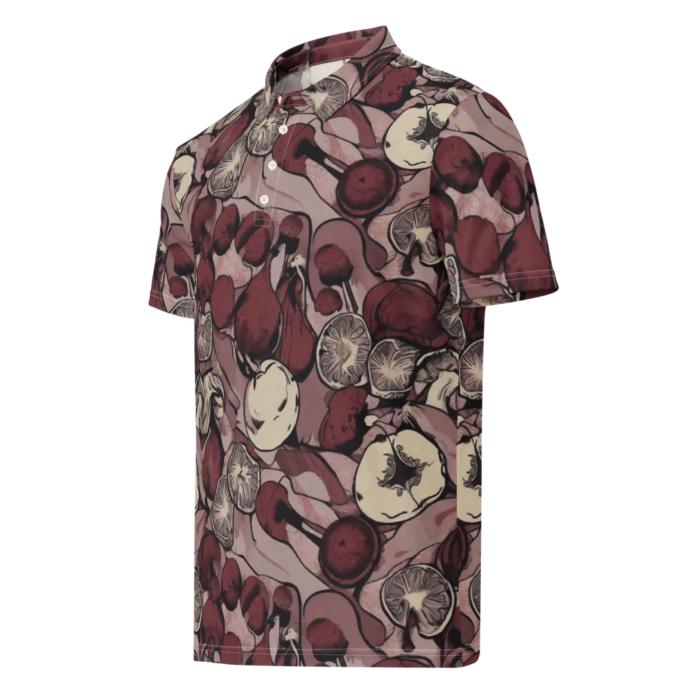 Pomegranate Nocturne on Men's Slim Fit Polo Shirt — Left Front
