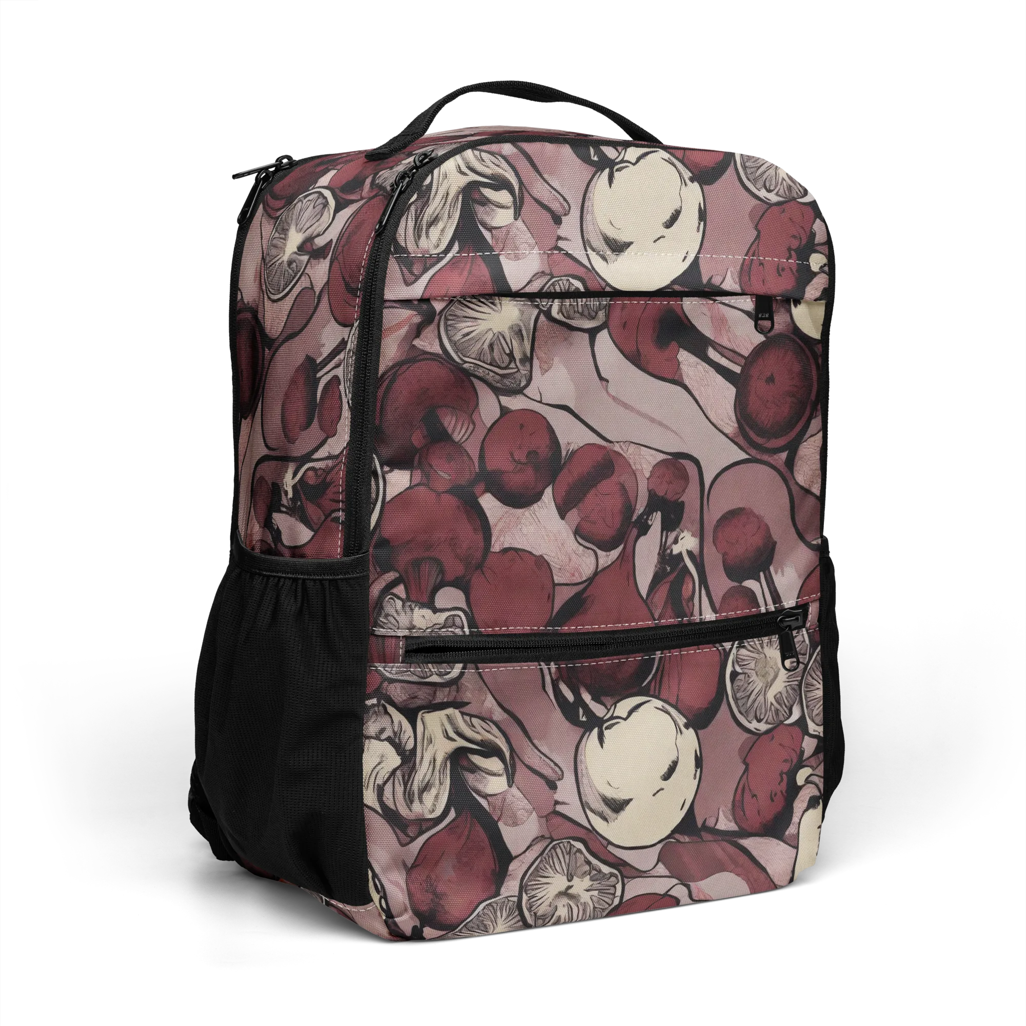 Pomegranate Nocturne on Utility Backpack — Right Front