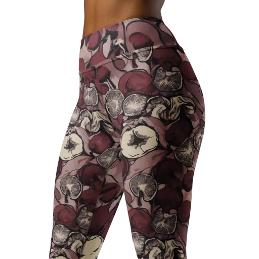 Pomegranate Nocturne on a Yoga Leggings