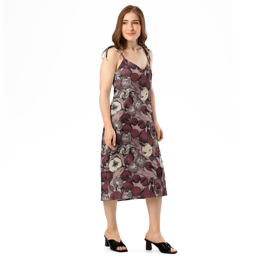 Pomegranate Nocturne on Slip Dress — Right Front