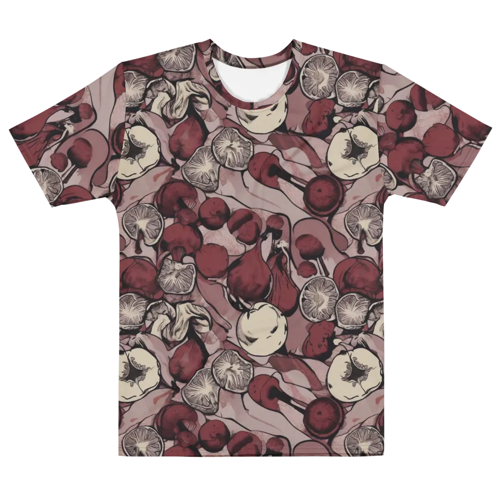 Pomegranate Nocturne on Men's Cotton Crew Neck T-Shirt — Front