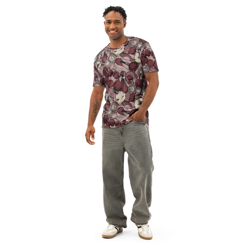 Pomegranate Nocturne on Men's Cotton Crew Neck T-Shirt — Front
