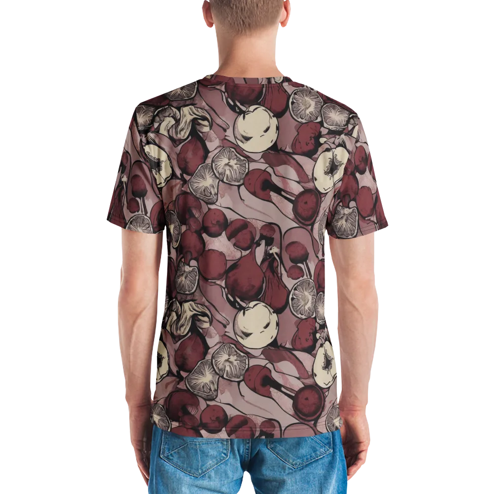 Pomegranate Nocturne on Men's Crew Neck T-Shirt — Back