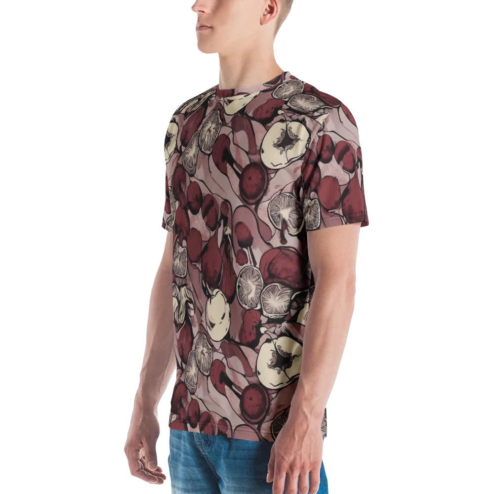 Pomegranate Nocturne on Men's Crew Neck T-Shirt — Left