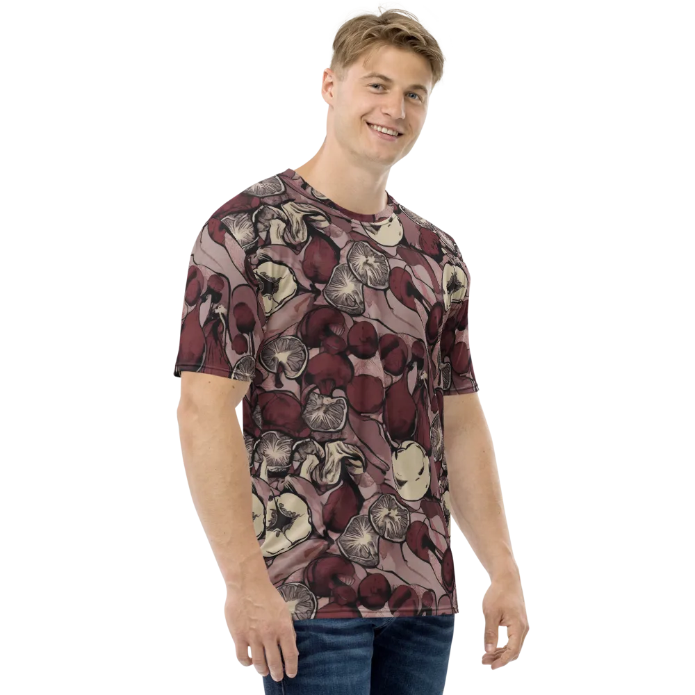 Pomegranate Nocturne on Men's Crew Neck T-Shirt — Right