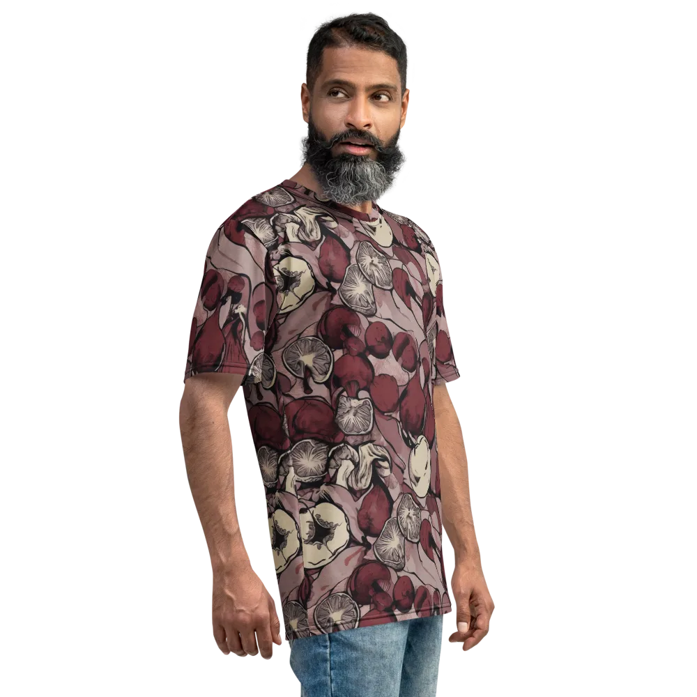 Pomegranate Nocturne on Men's Crew Neck T-Shirt — Right