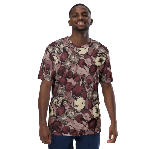 Pomegranate Nocturne on a Men's Crew Neck T-Shirt