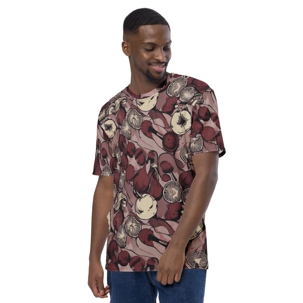 Pomegranate Nocturne on Men's Crew Neck T-Shirt — Left